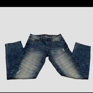 Southpole Skinny Denim Blue Jeans Mens 30x30 90s Y2K Hip Hop Grunge Acid Wash #8